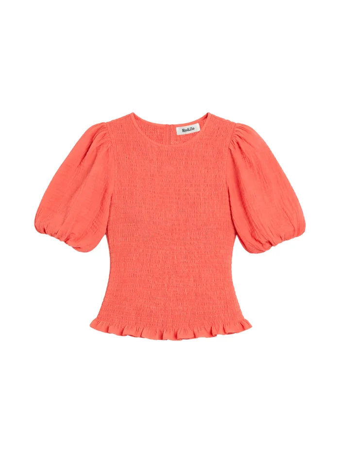 Coral Cheesecloth Shirred Top Co-ord resort wear