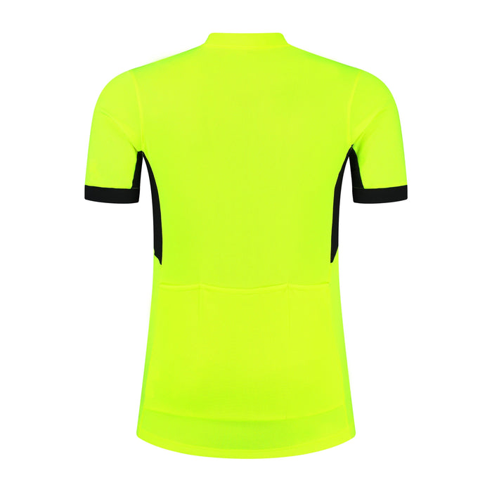 Rogelli Core fietsshirt korte mouwen kinderen geel achterkant.