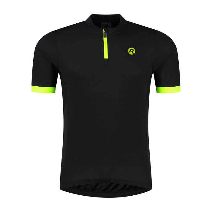 Rogelli Core fietsshirt korte mouwen kinderen zwart en geel voorkant.