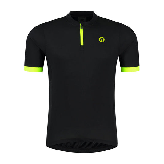 Rogelli Core fietsshirt korte mouwen kinderen zwart en geel voorkant.