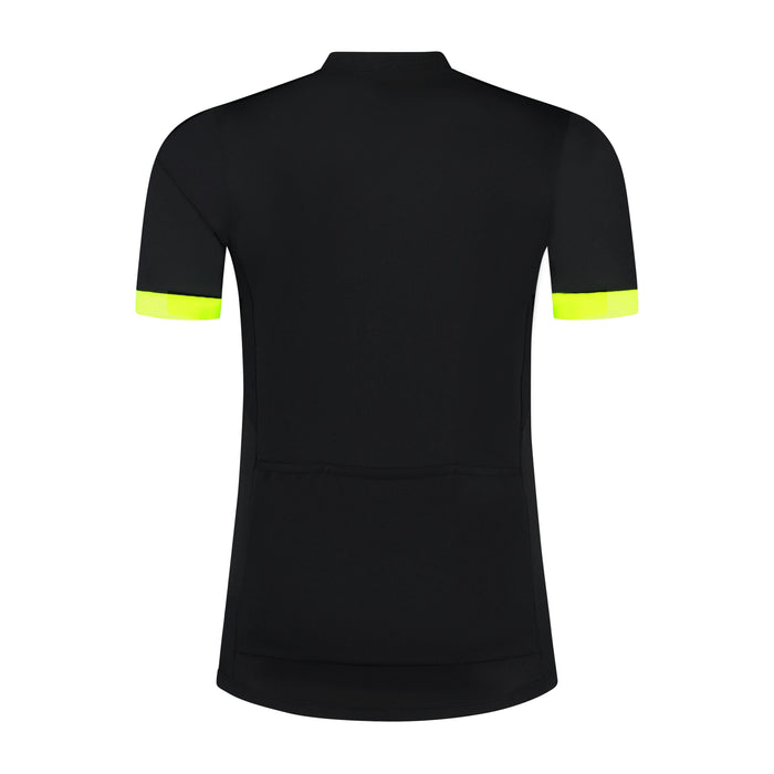 Rogelli Core fietsshirt korte mouwen kinderen zwart en geel achterkant.