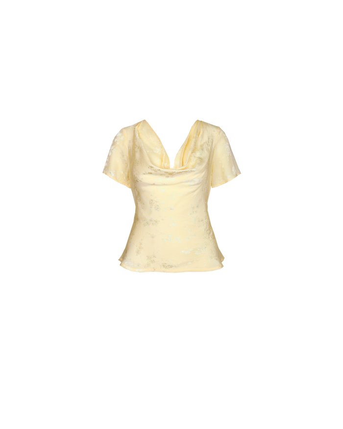 COTERIE COWL TOP  BUTTER JACQUARD