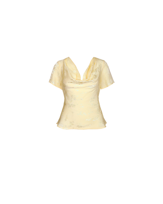 COTERIE COWL TOP  BUTTER JACQUARD