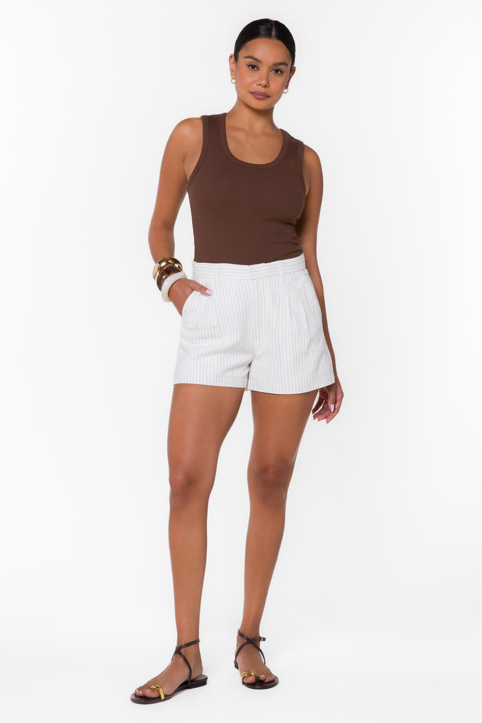 Crista Mulch Pinstripe Shorts