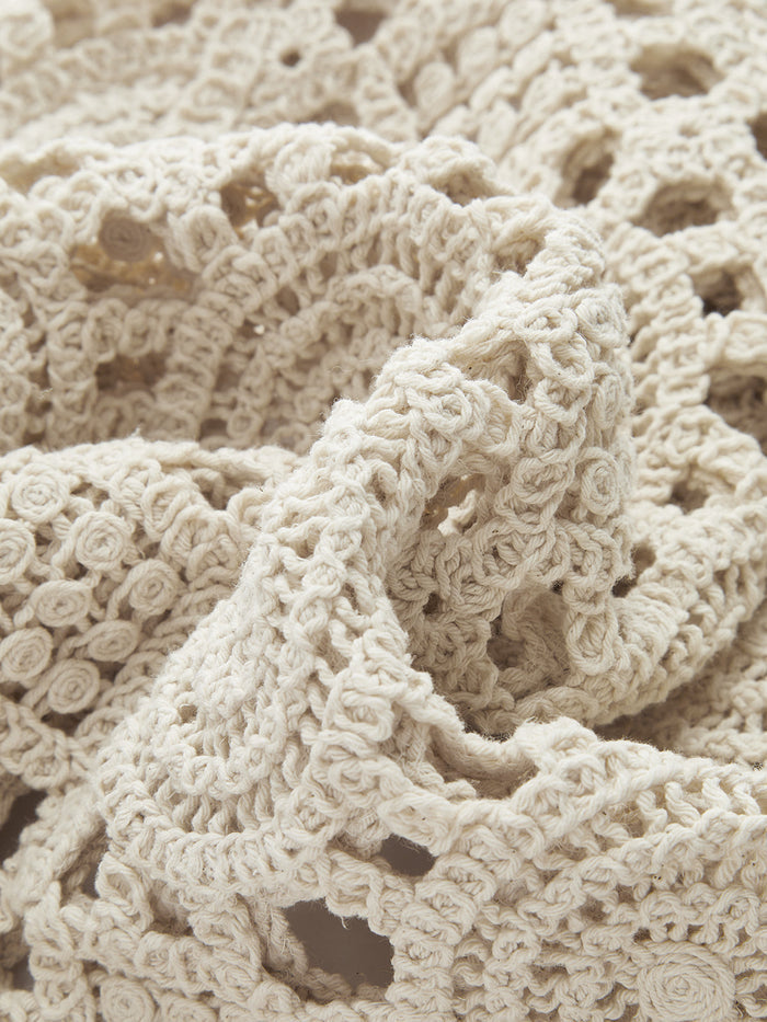 Crochet Circular Pattern Long Sleeve Crop Top