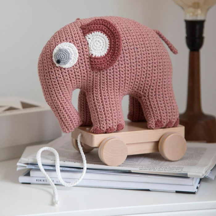 Crochet Pull-along Fanto Elephant BlossomSebra LebanonDubai-SaudiArabia