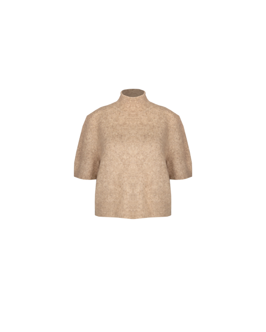 CYRUS FUNNEL NECK TOP OAT