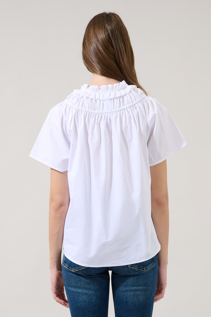 Darthy Smocked Short Sleeve Top