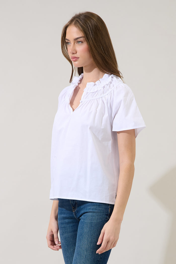 Darthy Smocked Short Sleeve Top
