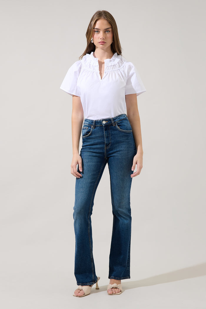 Darthy Smocked Short Sleeve Top