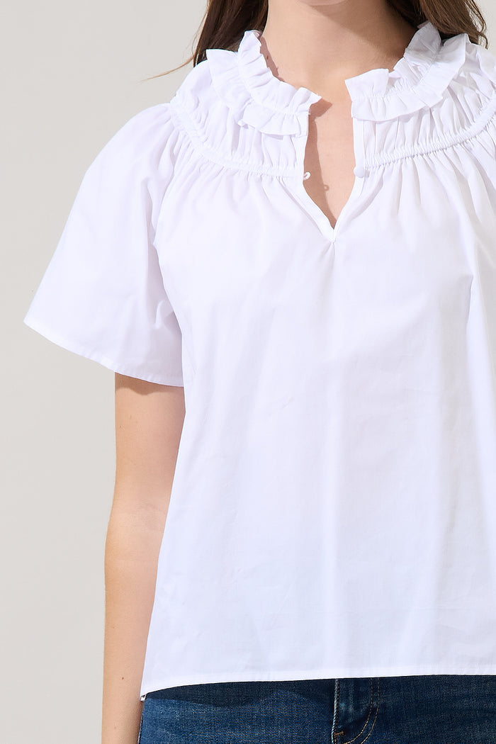 Darthy Smocked Short Sleeve Top