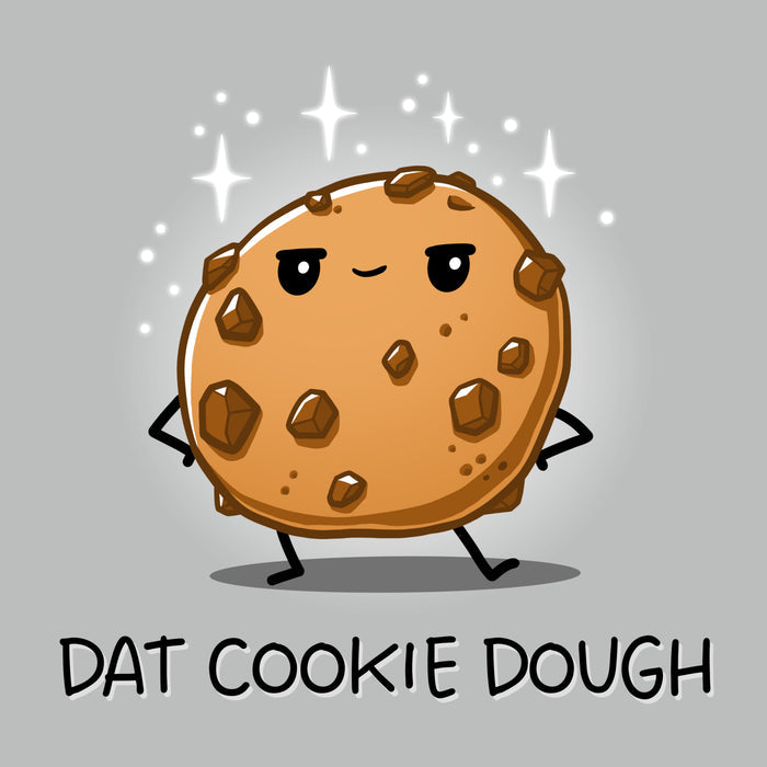 Premium Cotton T-shirt_TeeTurtle silver gray Dat Cookie Dough t-shirt featuring a cookie with a sassy expression and stick-figure hands on its hips.