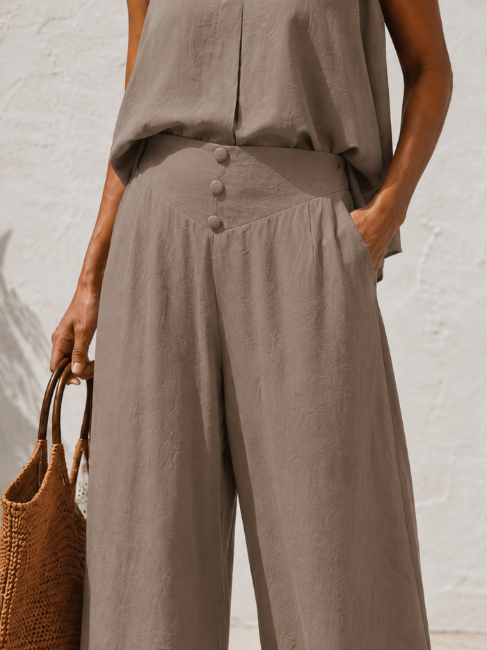 Deja V Neck Co-Ord Latte