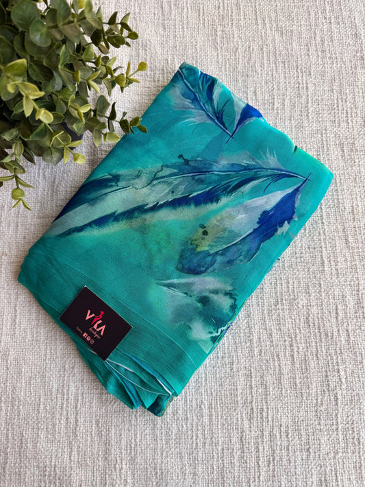 Digital floral printed pure chiffon saree