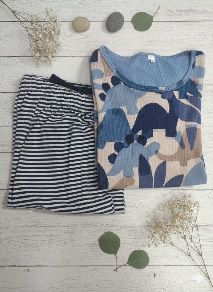 Irah Vastra women’s T-shirt and pant set — folded flatlay view