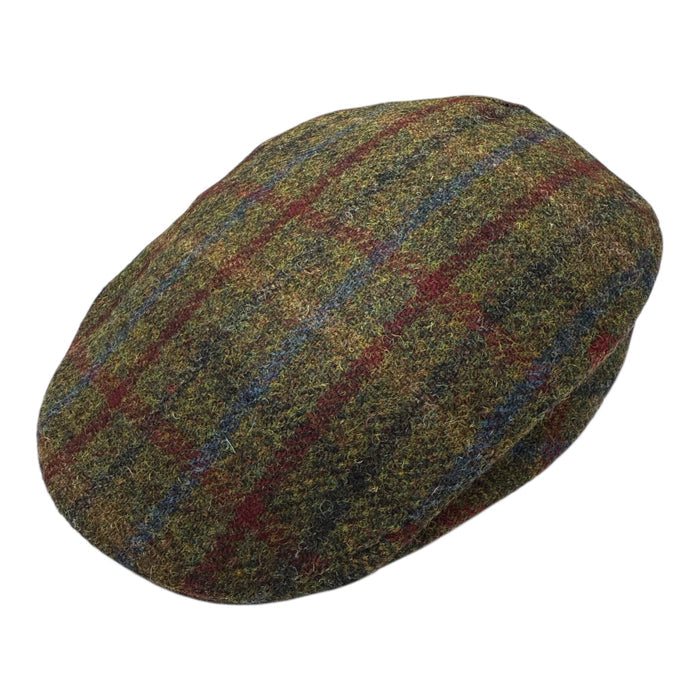 Dark Green with Red and Blue Check - Scottish Harris Tweed / Small