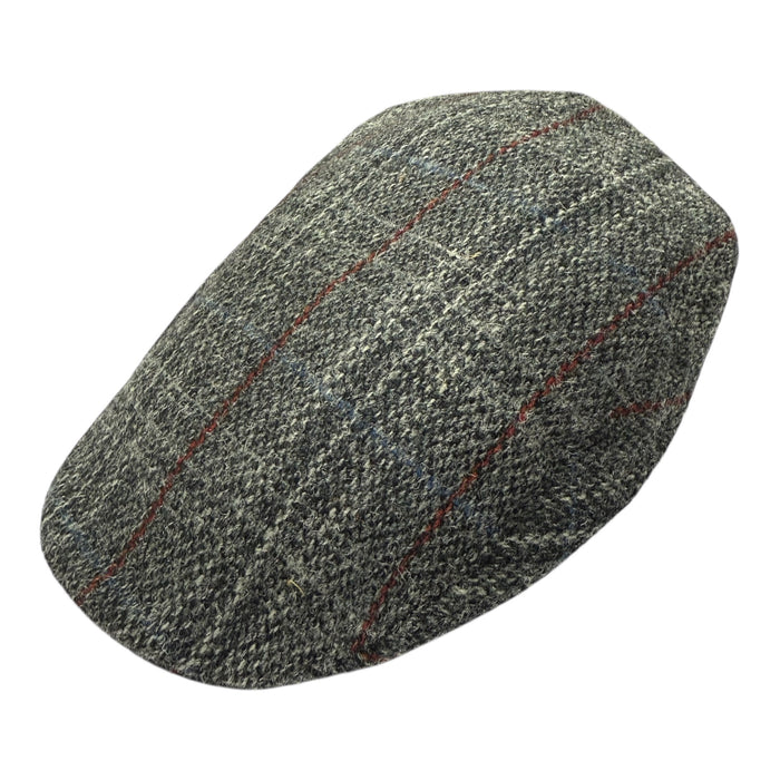Charcoal Grey with Red Stripe - Scottish Harris Tweed / Small