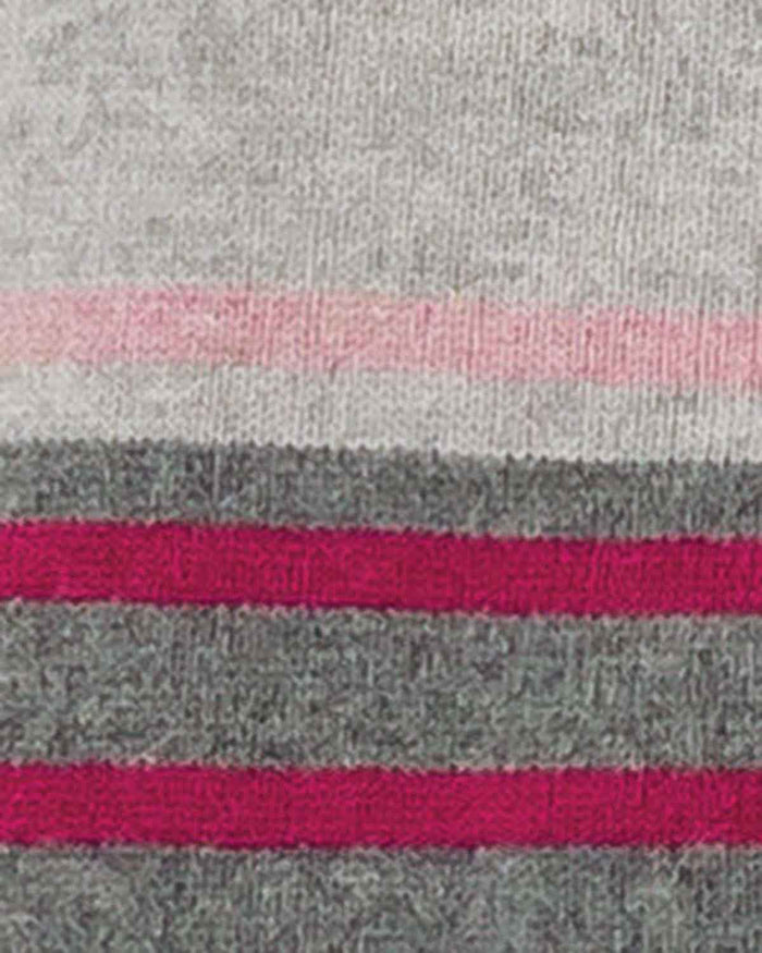 Edith Long Sleeved Striped Lambswool Jumper - Grey,Silver,Pink - Image 3 - The Classic Boutique