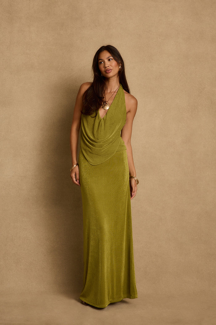 Eliana Chartreuse Halter Top