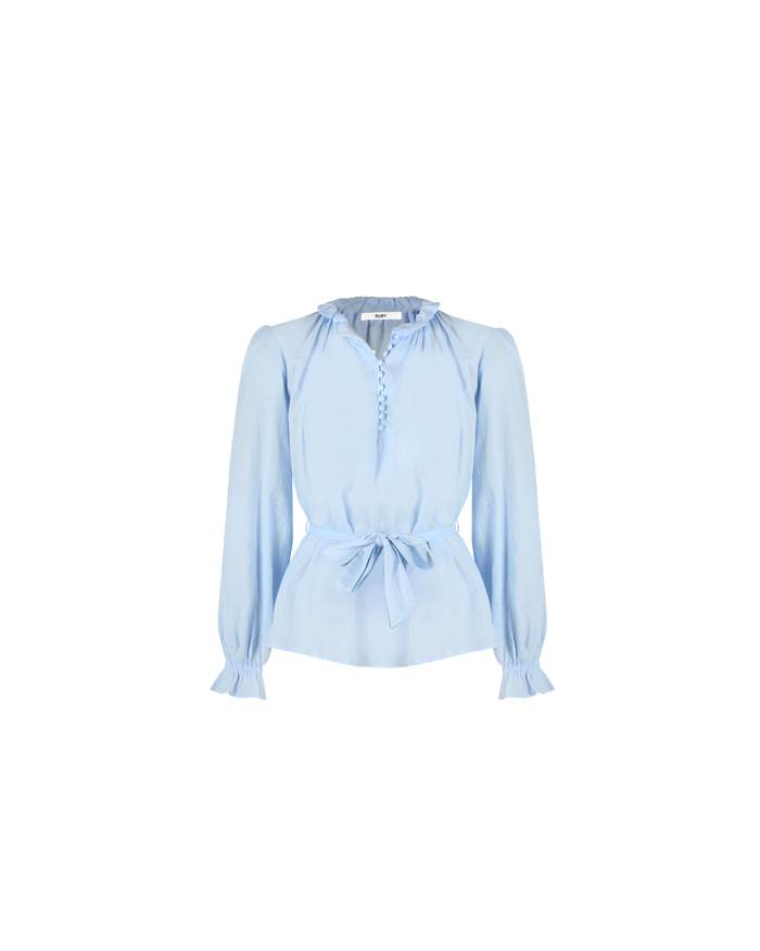 ELLIOT RUFFLE BLOUSE SKY BLUE