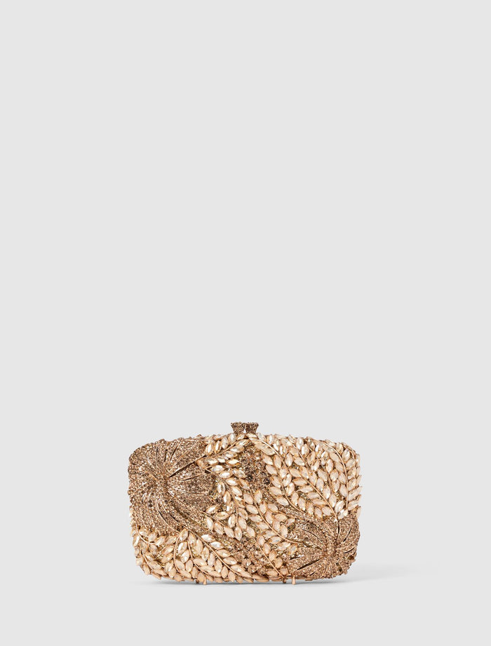 Everly Orchid Flower Clasp Hardcase Clutch 0 Gold Forever New