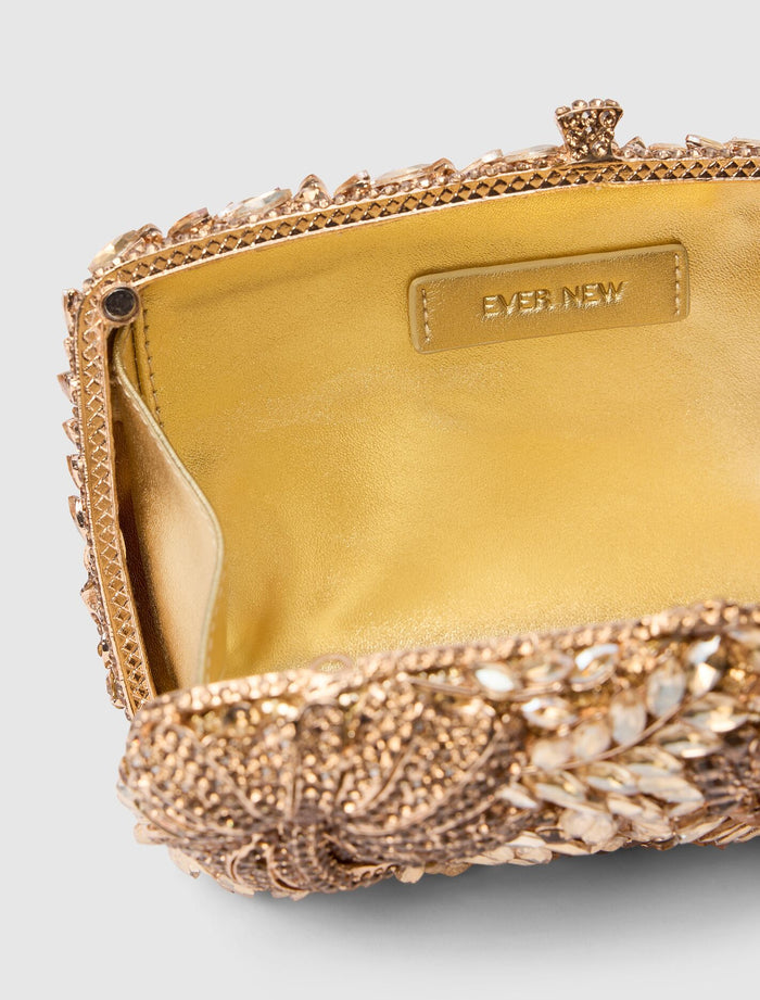 Everly Orchid Flower Clasp Hardcase Clutch Forever New