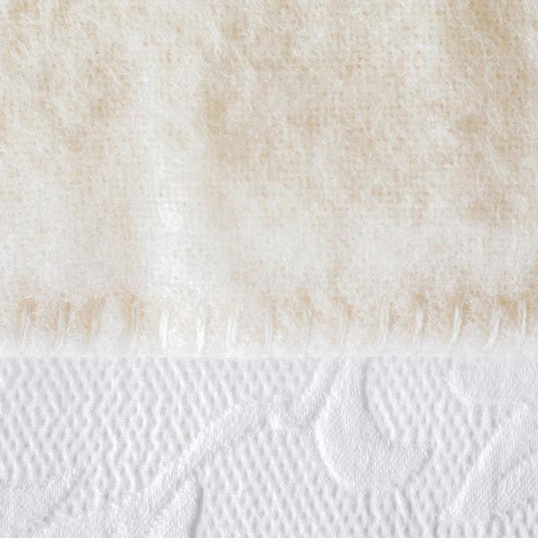Co-ordinated stitch king wool blanket in colour wool white.