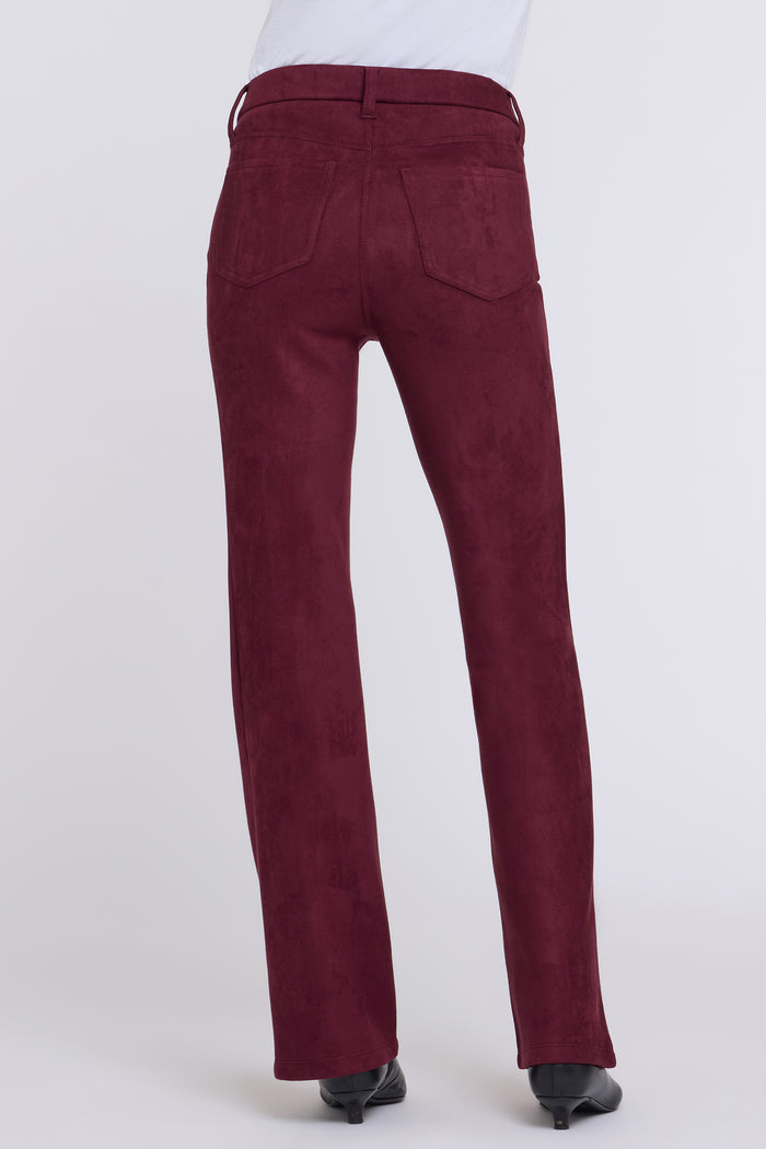 Faux Suede Brooklyn Bootcut Pants - True Burgundy