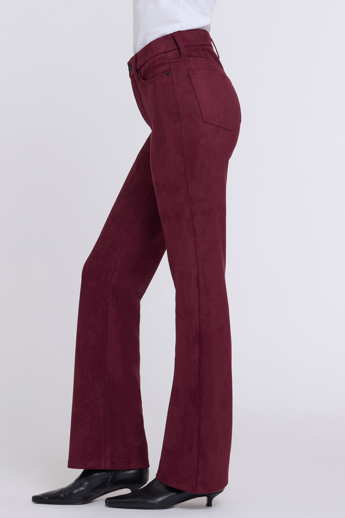 Faux Suede Brooklyn Bootcut Pants - True Burgundy