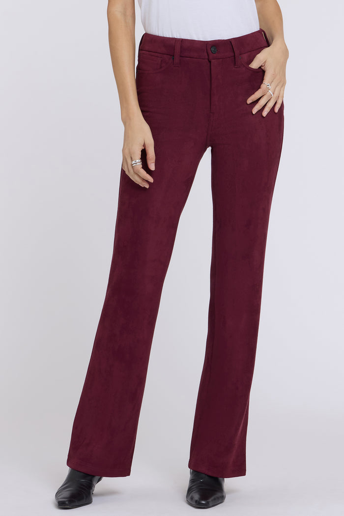 Faux Suede Brooklyn Bootcut Pants - True Burgundy
