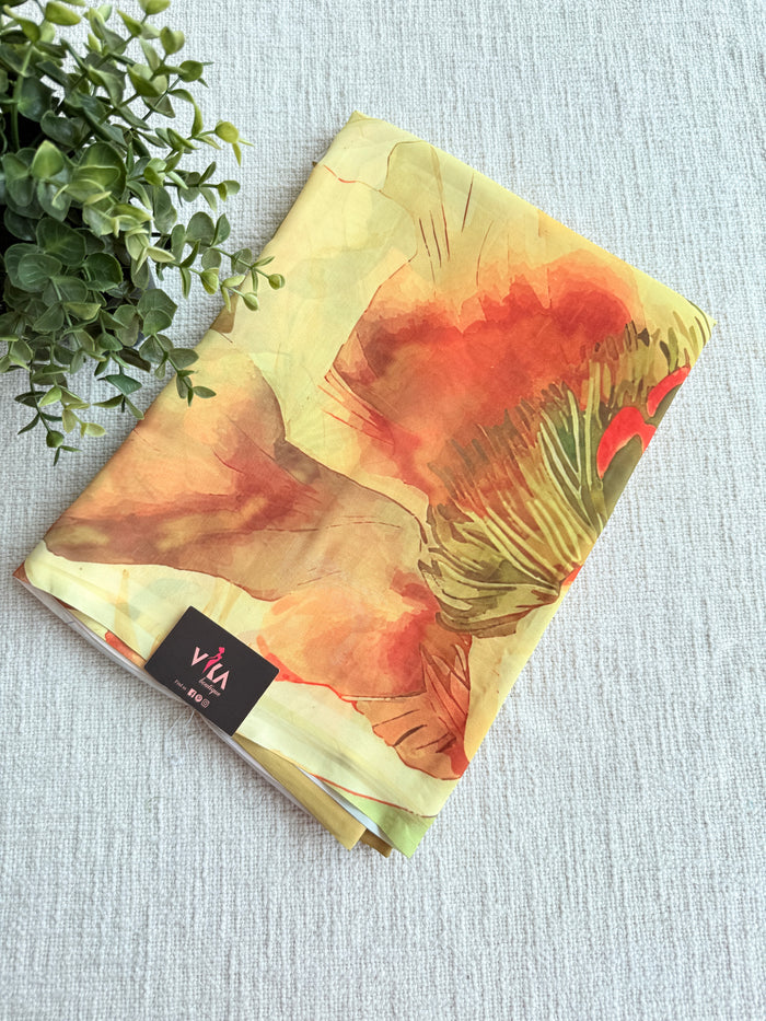 Floral printed georgette saree