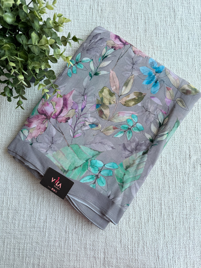 Floral printed georgette saree
