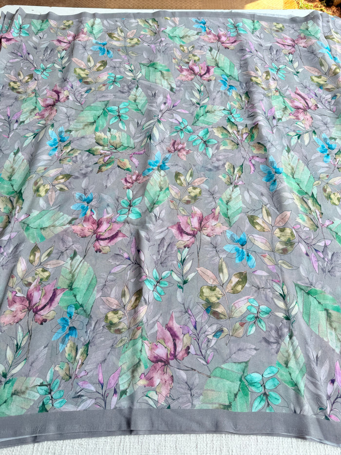 Floral printed georgette saree