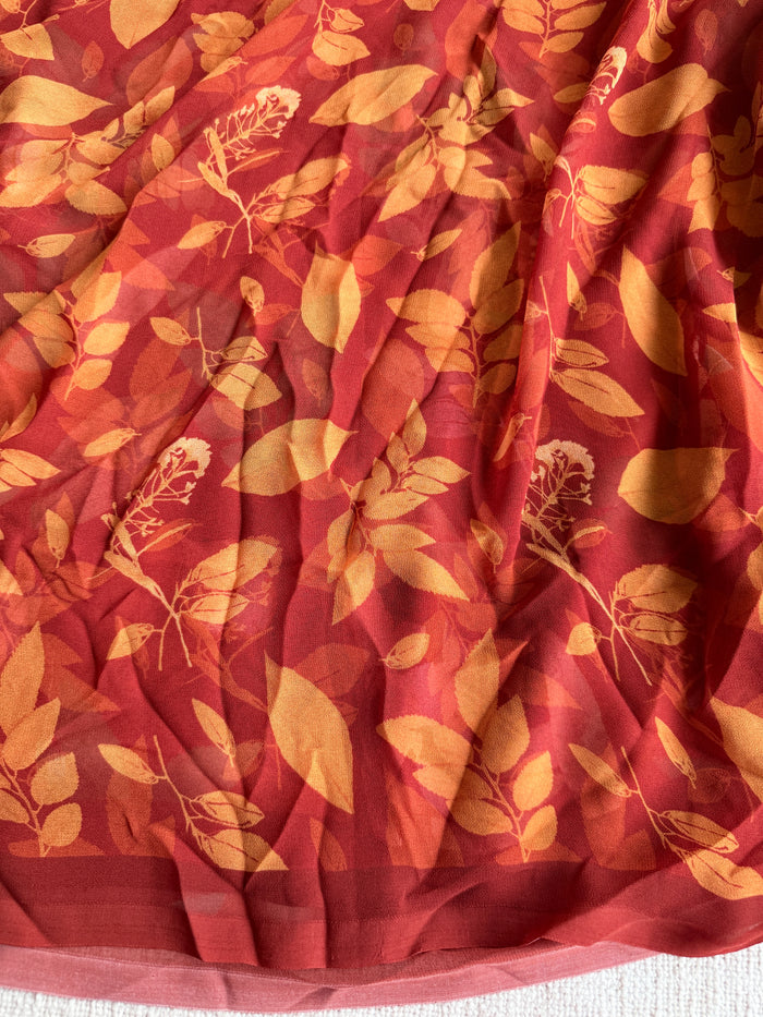 Floral printed georgette saree