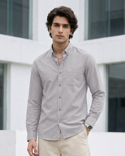 Full-Sleeve Breeze Linen Shirt in Greige