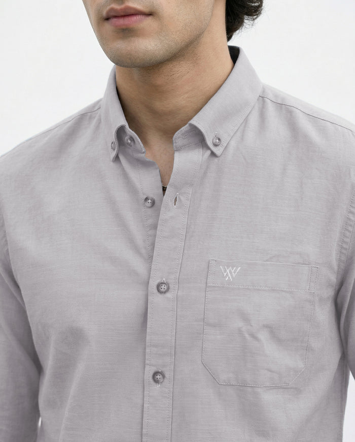 Full-Sleeve Breeze Linen Shirt in Greige