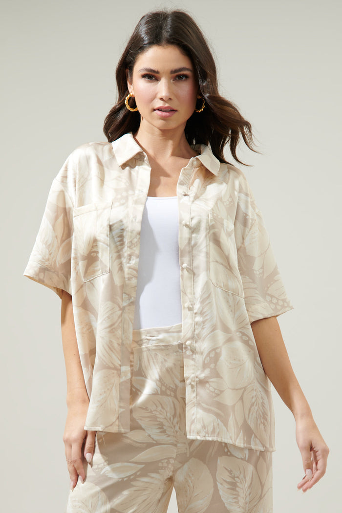 Gardenia Floral Otto Short Sleeve Button Down Shirt