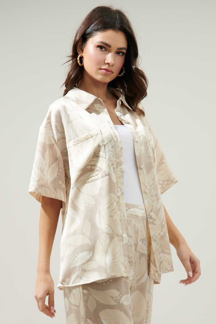 Gardenia Floral Otto Short Sleeve Button Down Shirt