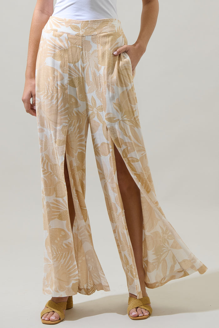 Geneva Floral Wide Leg Split Pants