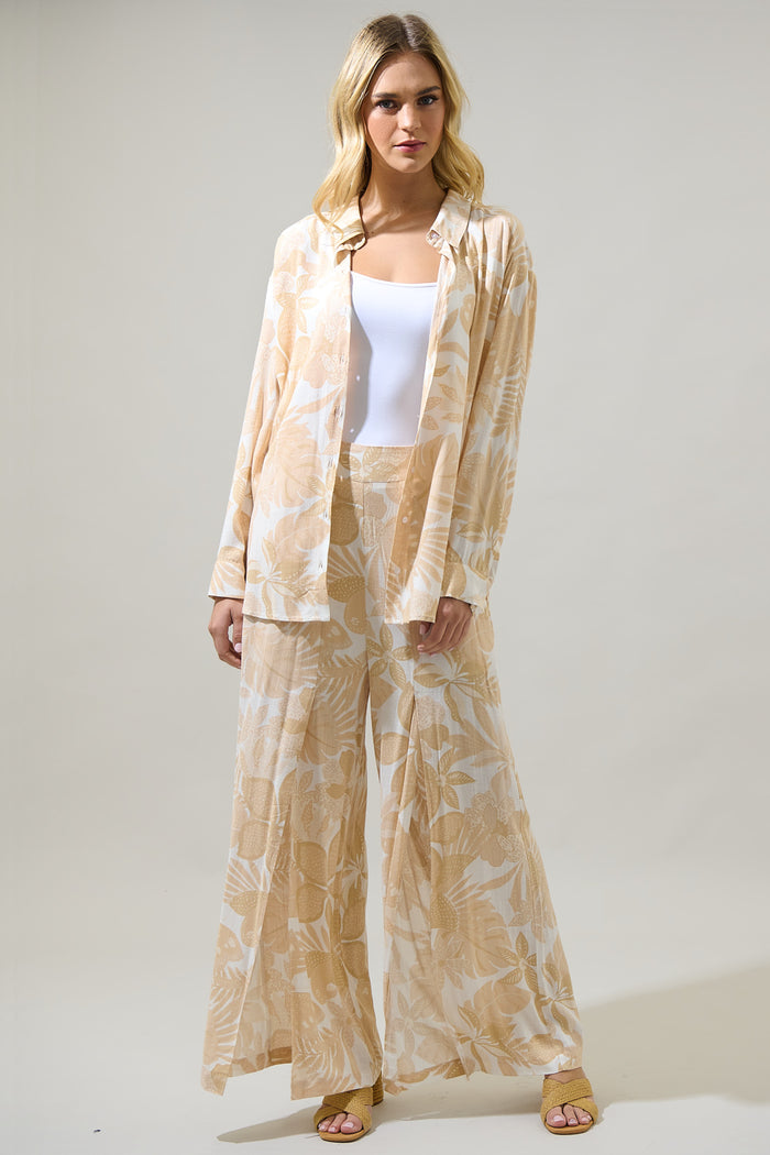 Geneva Floral Wide Leg Split Pants