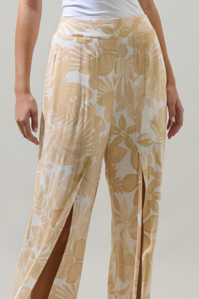 Geneva Floral Wide Leg Split Pants