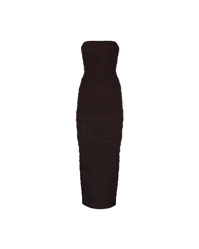 GINNI MESH DRESS CHOCOLATE