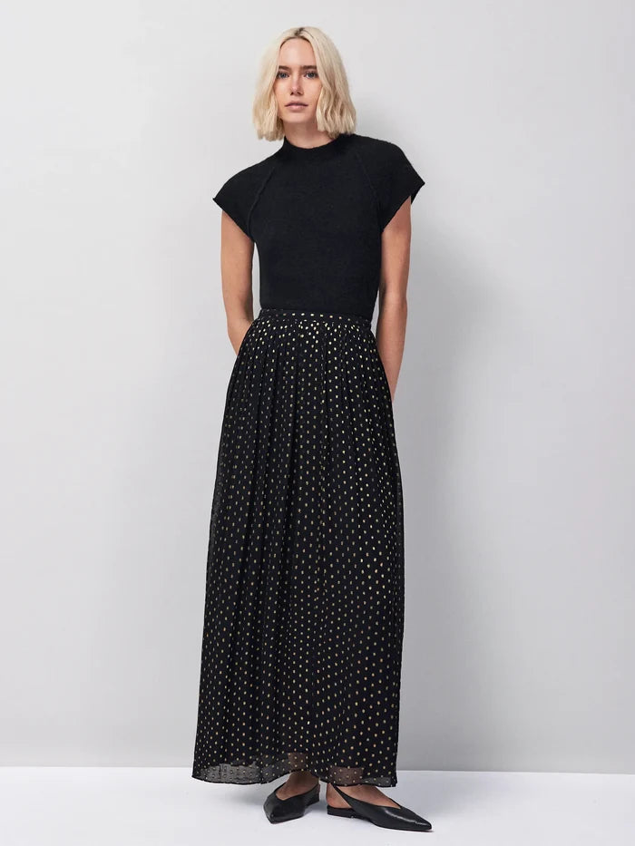 Gold Foil Maxi Skirt