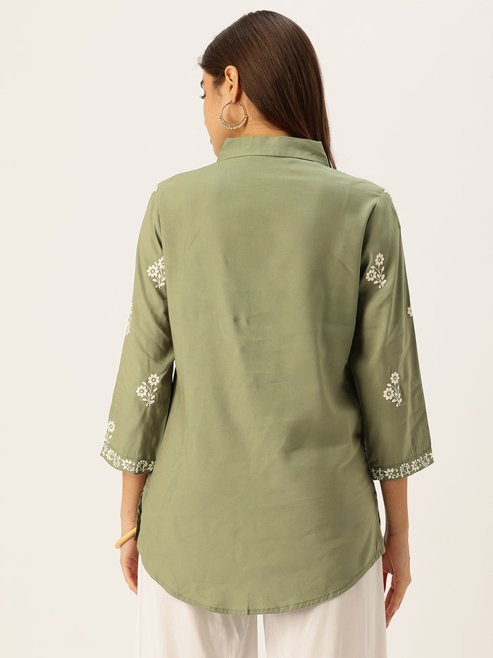 Green Embroidered Tunic