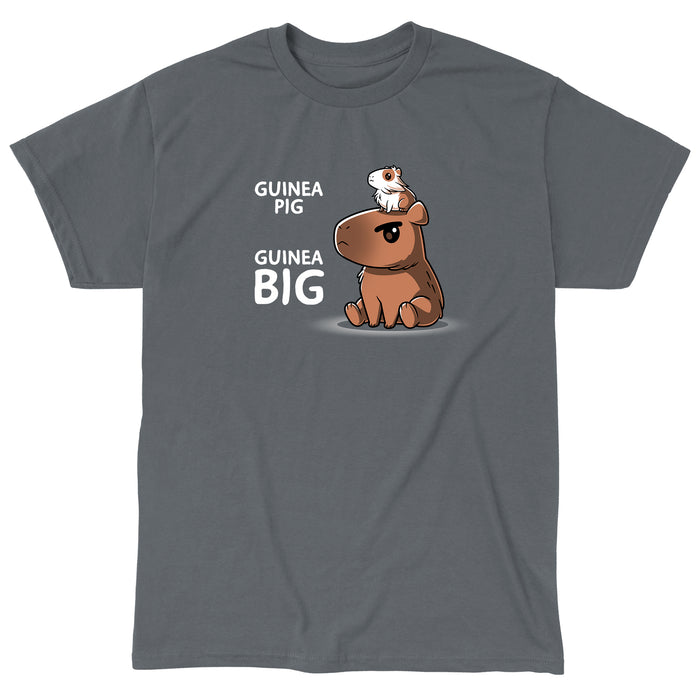 Classic Cotton T-shirt_TeeTurtle charcoal gray Guinea Pig Guinea Big apparel featuring a guinea pig sitting on a capybara’s head.