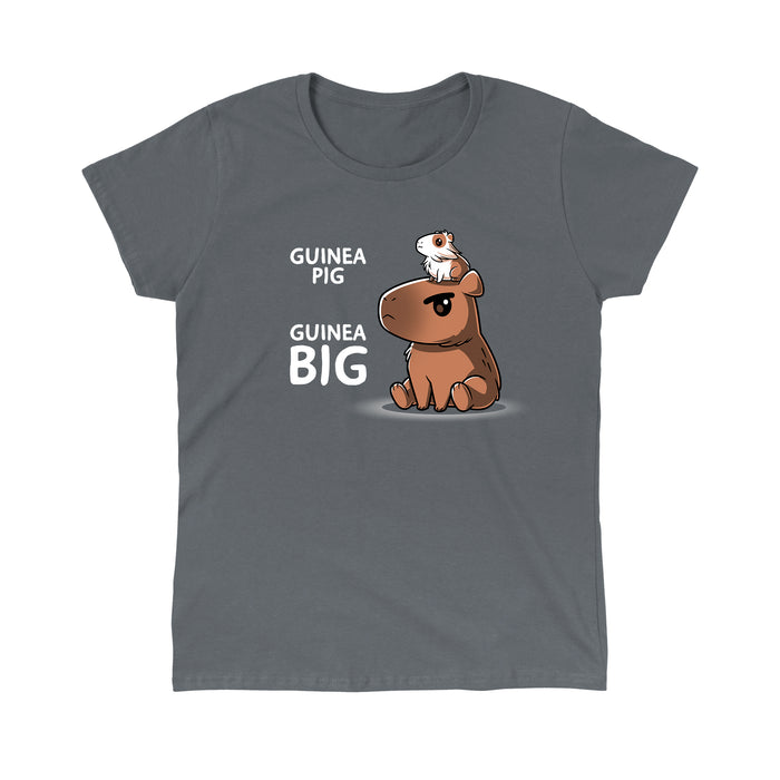 Classic Cotton T-shirt_TeeTurtle charcoal gray Guinea Pig Guinea Big apparel featuring a guinea pig sitting on a capybara’s head.