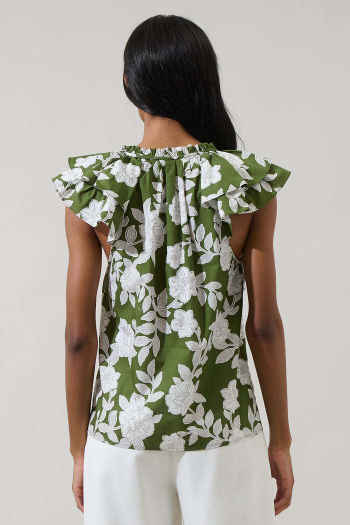 Haizley Floral Siya Ruffle Top