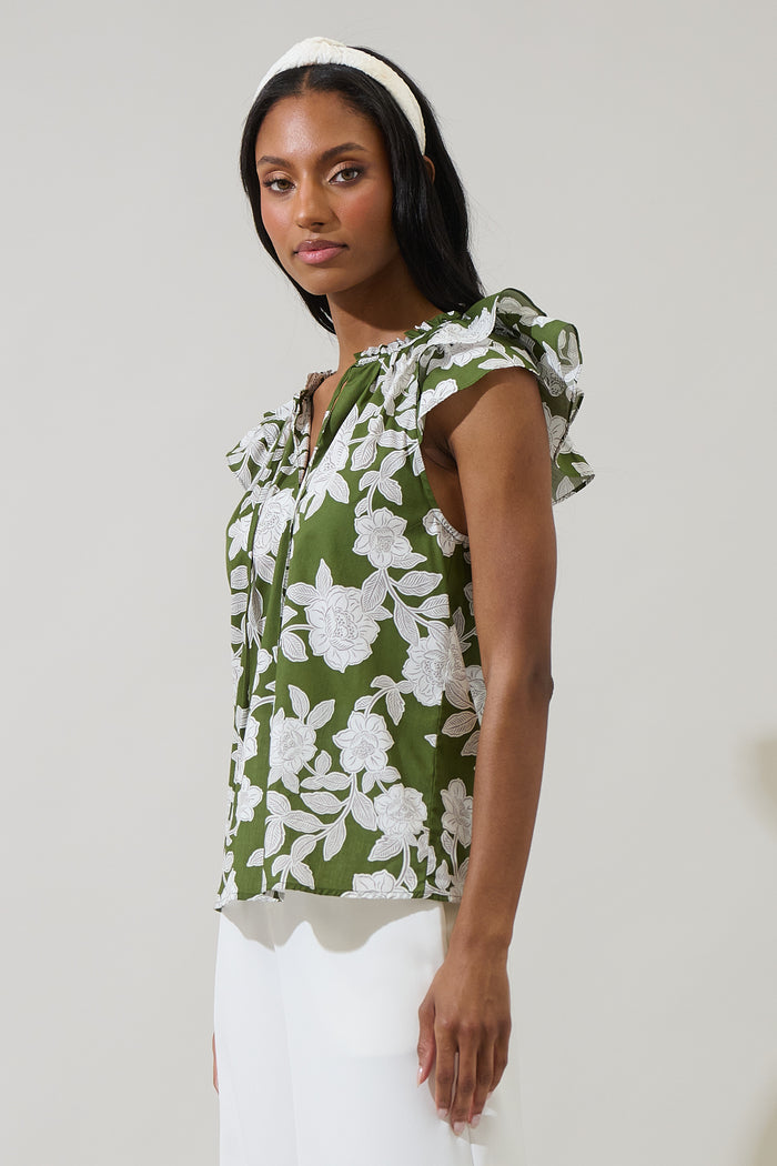 Haizley Floral Siya Ruffle Top
