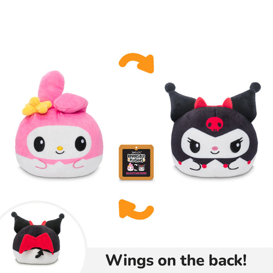 Halloween Angel & Devil My Melody & Kuromi 4" Reversible Plushie with wings on back
