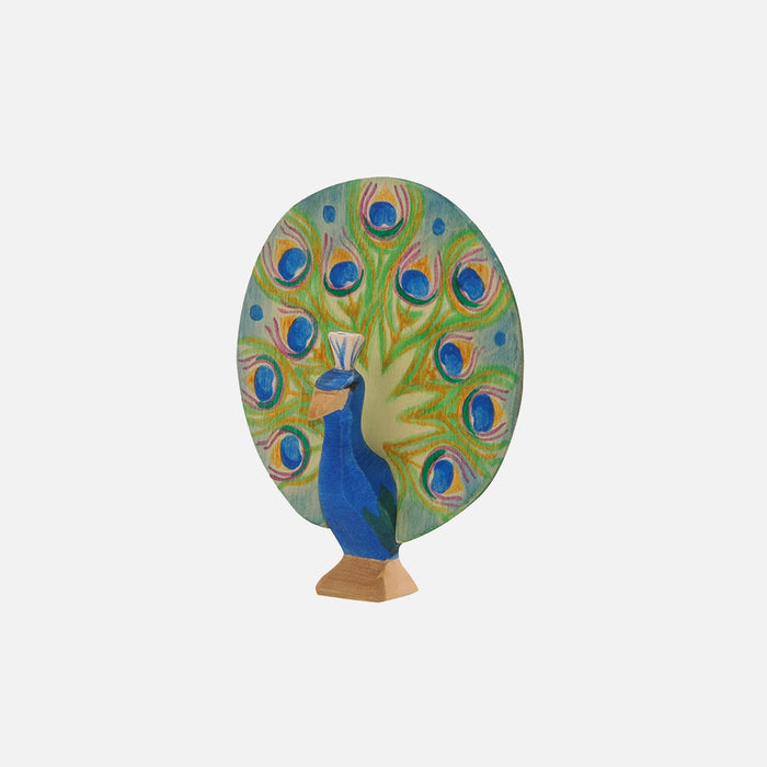Handcrafted Wooden Open Peacock